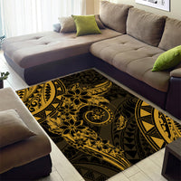 Polynesian Sunset Plumeria Area Rug Gold Polynesian Tattoo LT05 - Polynesian Pride