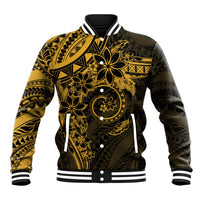 Polynesian Sunset Plumeria Baseball Jacket Gold Polynesian Tattoo LT05 Unisex Gold - Polynesian Pride