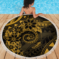 Polynesian Sunset Plumeria Beach Blanket Gold Polynesian Tattoo LT05 - Polynesian Pride