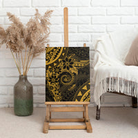 Polynesian Sunset Plumeria Canvas Wall Art Gold Polynesian Tattoo LT05 - Polynesian Pride