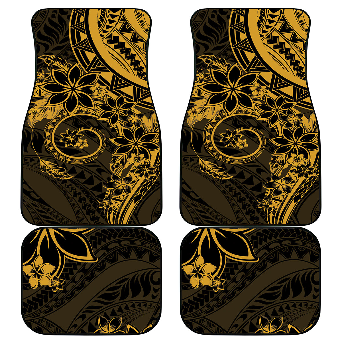 Polynesian Sunset Plumeria Car Mats Gold Polynesian Tattoo LT05 - Polynesian Pride