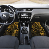Polynesian Sunset Plumeria Car Mats Gold Polynesian Tattoo LT05 Set 2pcs - Front Gold - Polynesian Pride