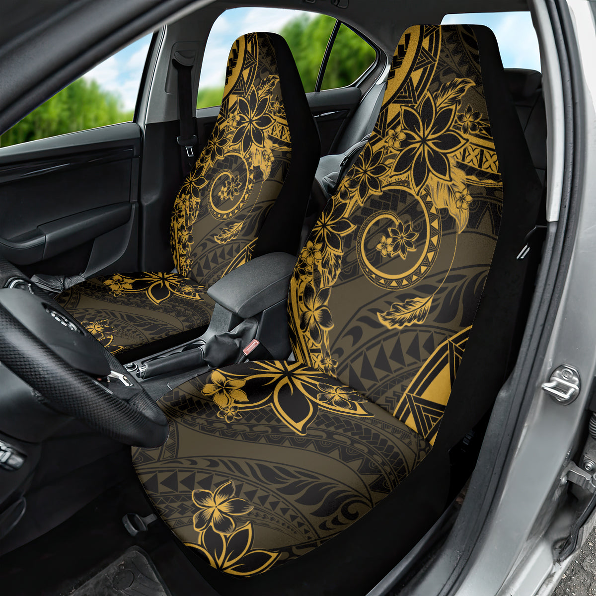 Polynesian Sunset Plumeria Car Seat Cover Gold Polynesian Tattoo LT05 - Polynesian Pride