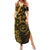 Polynesian Sunset Plumeria Family Matching Summer Maxi Dress and Hawaiian Shirt Gold Polynesian Tattoo