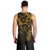 Polynesian Sunset Plumeria Men Tank Top Gold Polynesian Tattoo