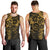 Polynesian Sunset Plumeria Men Tank Top Gold Polynesian Tattoo