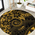 Polynesian Sunset Plumeria Round Carpet Gold Polynesian Tattoo