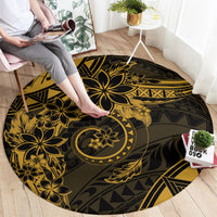 Polynesian Sunset Plumeria Round Carpet Gold Polynesian Tattoo LT05 - Polynesian Pride