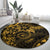 Polynesian Sunset Plumeria Round Carpet Gold Polynesian Tattoo