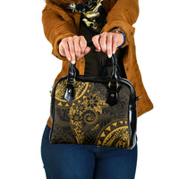 Polynesian Sunset Plumeria Shoulder Handbag Gold Polynesian Tattoo LT05 One Size Gold - Polynesian Pride