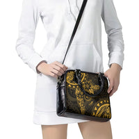 Polynesian Sunset Plumeria Shoulder Handbag Gold Polynesian Tattoo LT05 - Polynesian Pride