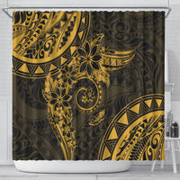 Polynesian Sunset Plumeria Shower Curtain Gold Polynesian Tattoo LT05 - Polynesian Pride