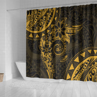 Polynesian Sunset Plumeria Shower Curtain Gold Polynesian Tattoo LT05 - Polynesian Pride