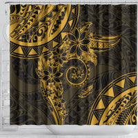 Polynesian Sunset Plumeria Shower Curtain Gold Polynesian Tattoo LT05 - Polynesian Pride