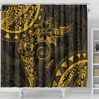 Polynesian Sunset Plumeria Shower Curtain Gold Polynesian Tattoo LT05 - Polynesian Pride
