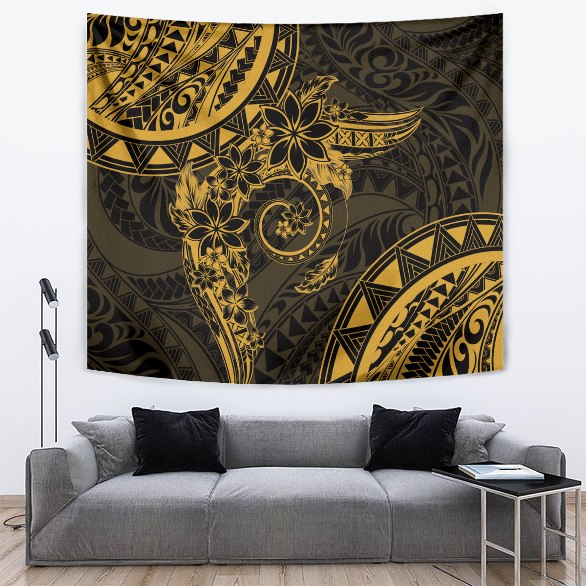 Polynesian Sunset Plumeria Tapestry Gold Polynesian Tattoo LT05 Gold - Polynesian Pride