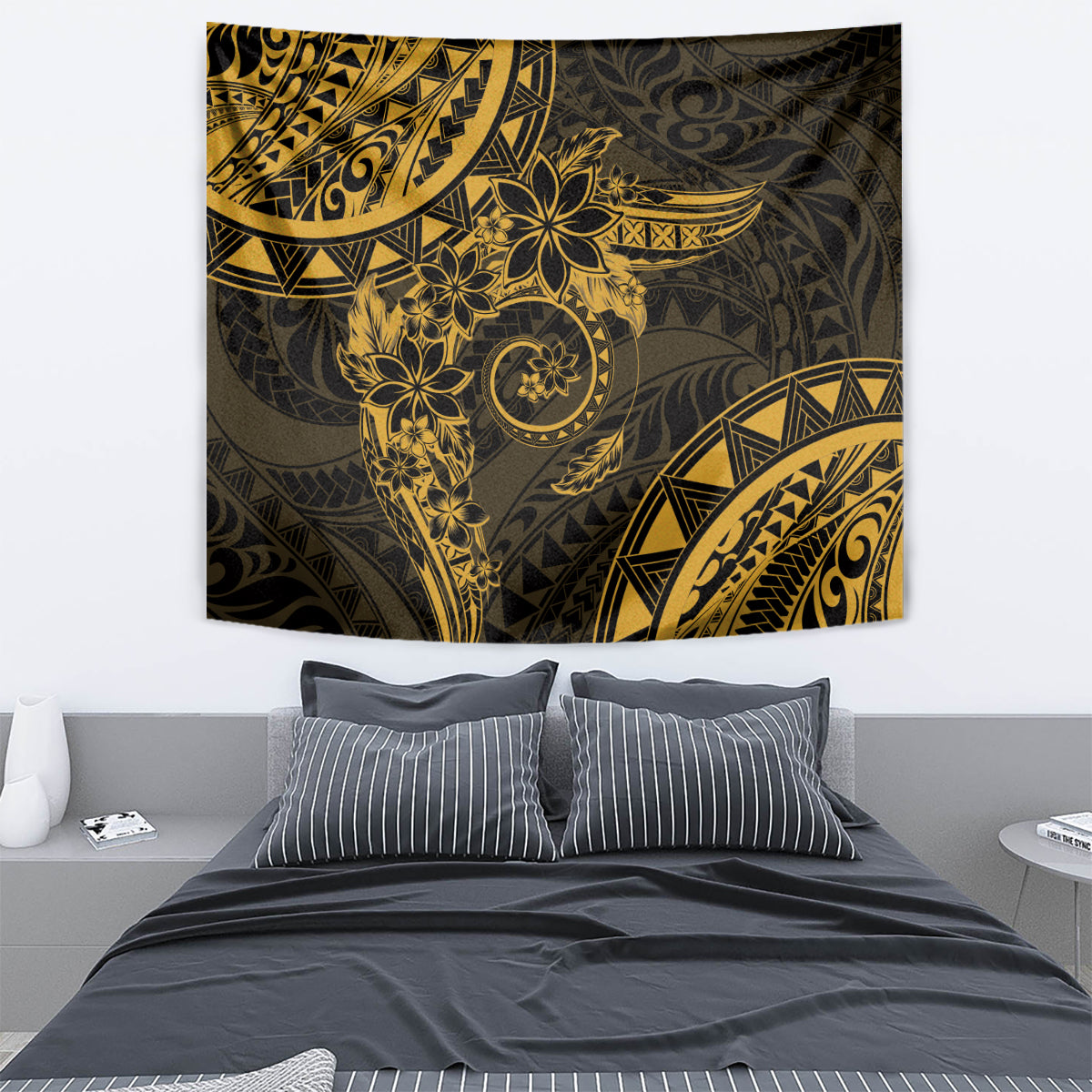 Polynesian Sunset Plumeria Tapestry Gold Polynesian Tattoo LT05 - Polynesian Pride