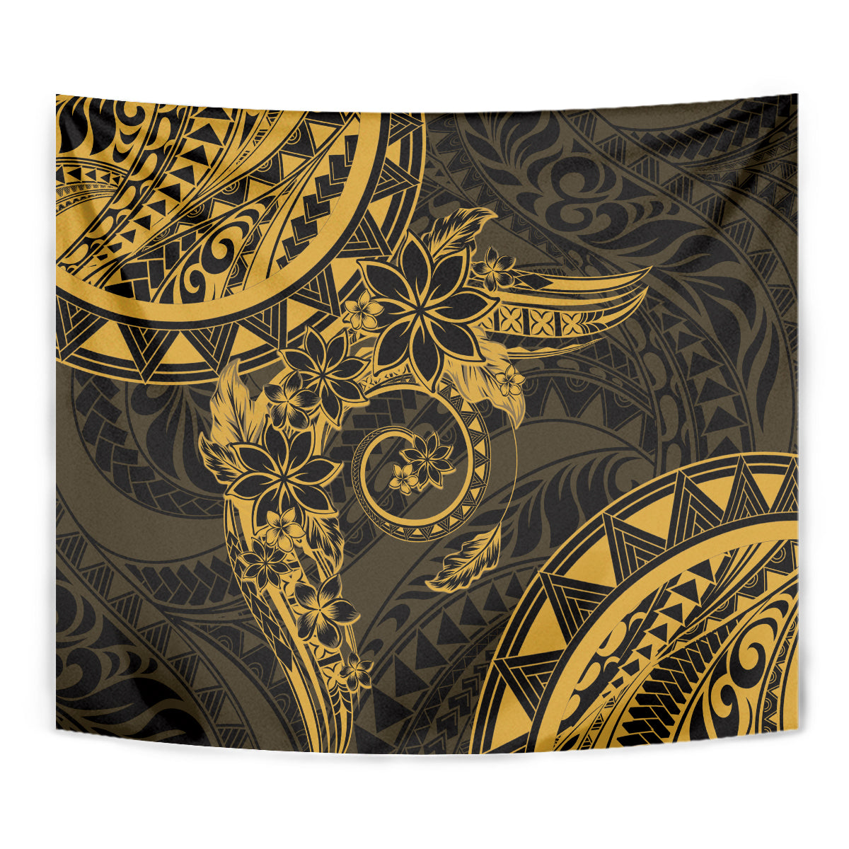 Polynesian Sunset Plumeria Tapestry Gold Polynesian Tattoo LT05 - Polynesian Pride