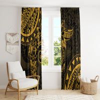 Polynesian Sunset Plumeria Window Curtain Gold Polynesian Tattoo LT05 - Polynesian Pride