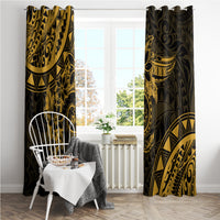 Polynesian Sunset Plumeria Window Curtain Gold Polynesian Tattoo LT05 - Polynesian Pride