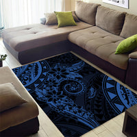 Polynesian Sunset Plumeria Area Rug Navy Polynesian Tattoo LT05 - Polynesian Pride
