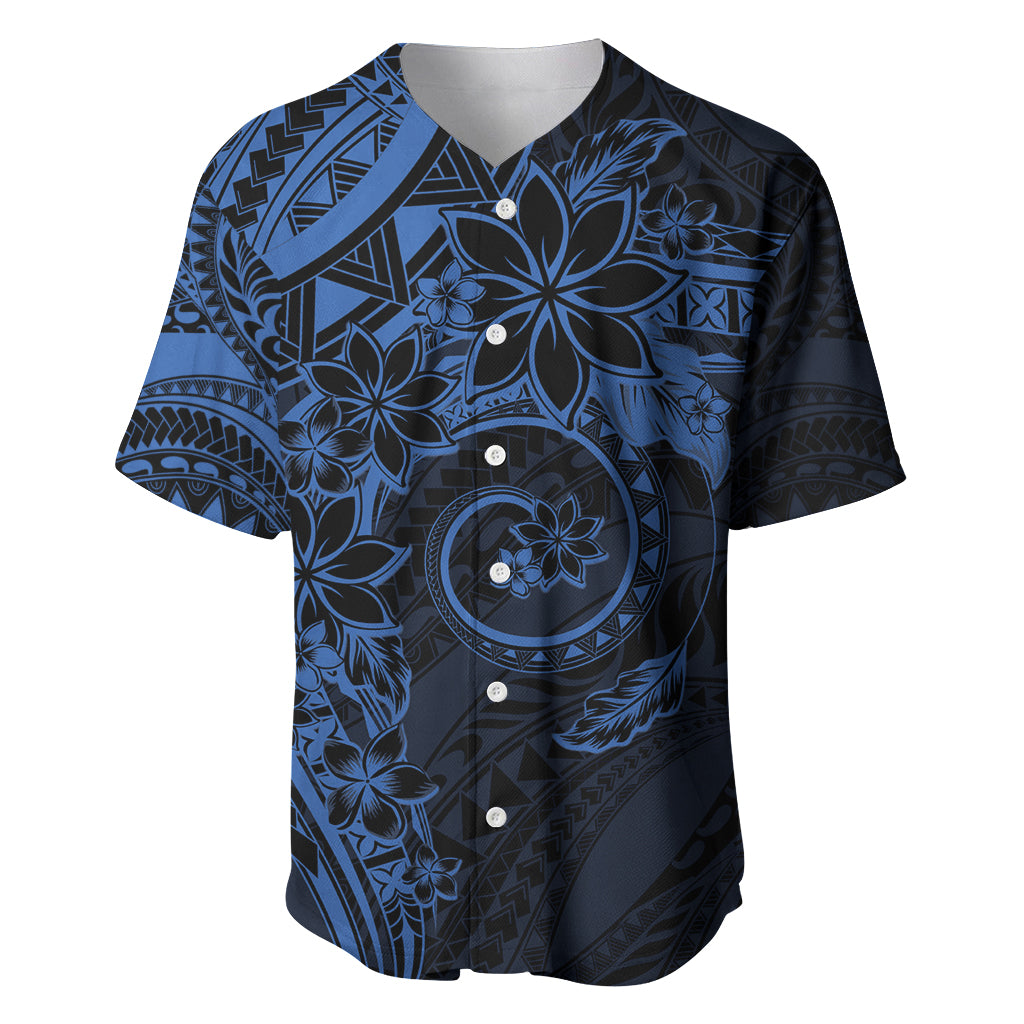 Polynesian Sunset Plumeria Baseball Jersey Navy Polynesian Tattoo LT05 Navy - Polynesian Pride