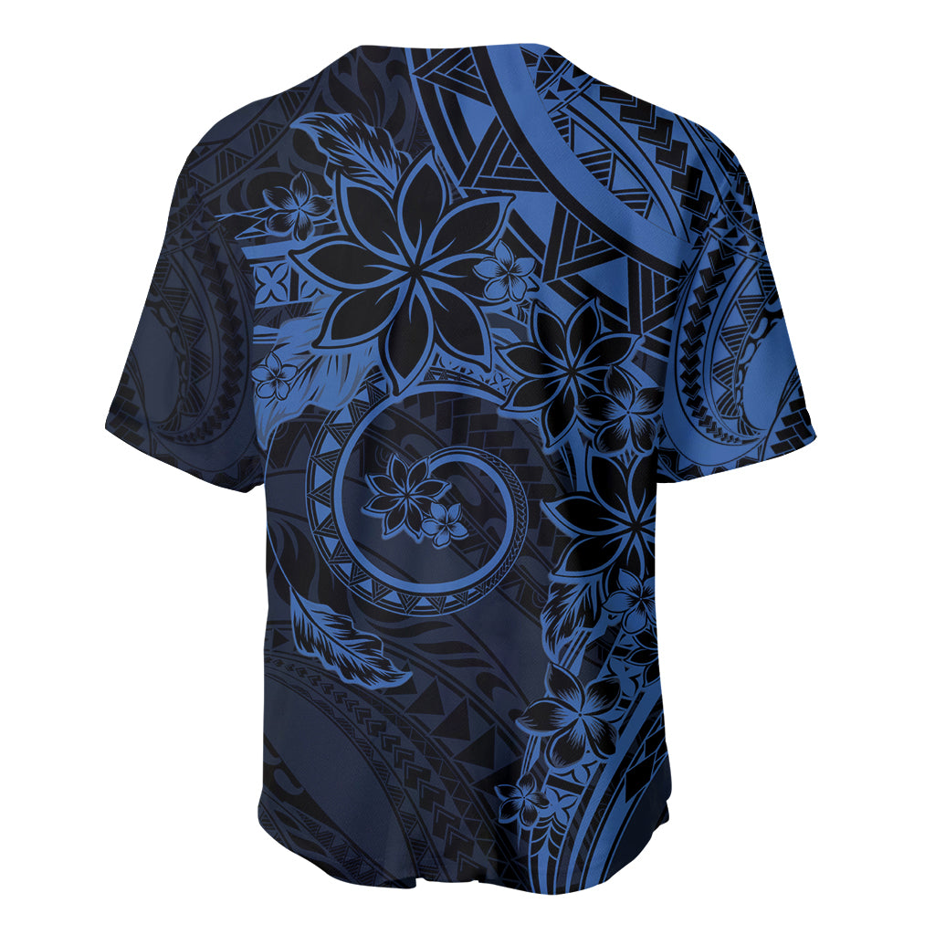 Polynesian Sunset Plumeria Baseball Jersey Navy Polynesian Tattoo LT05 - Polynesian Pride