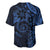 Polynesian Sunset Plumeria Baseball Jersey Navy Polynesian Tattoo