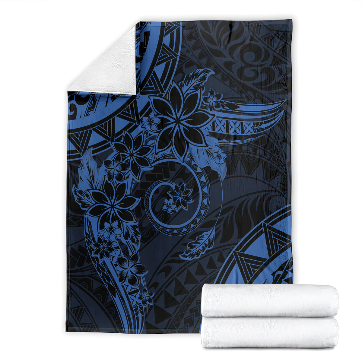Polynesian Sunset Plumeria Blanket Navy Polynesian Tattoo LT05 - Polynesian Pride