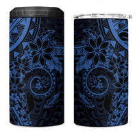 Navy Polynesian Pattern With Plumeria Flowers 4 in 1 Can Cooler Tumbler LT05 One Size: 16 oz Navy - Polynesian Pride