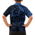 Polynesian Sunset Plumeria Family Matching Long Sleeve Bodycon Dress and Hawaiian Shirt Navy Polynesian Tattoo