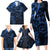 Polynesian Sunset Plumeria Family Matching Long Sleeve Bodycon Dress and Hawaiian Shirt Navy Polynesian Tattoo