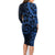 Polynesian Sunset Plumeria Family Matching Long Sleeve Bodycon Dress and Hawaiian Shirt Navy Polynesian Tattoo