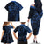 Polynesian Sunset Plumeria Family Matching Off The Shoulder Long Sleeve Dress and Hawaiian Shirt Navy Polynesian Tattoo