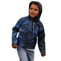 Polynesian Sunset Plumeria Kid Hoodie Navy Polynesian Tattoo LT05 - Polynesian Pride