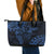 Polynesian Sunset Plumeria Leather Tote Bag Navy Polynesian Tattoo