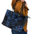 Polynesian Sunset Plumeria Leather Tote Bag Navy Polynesian Tattoo