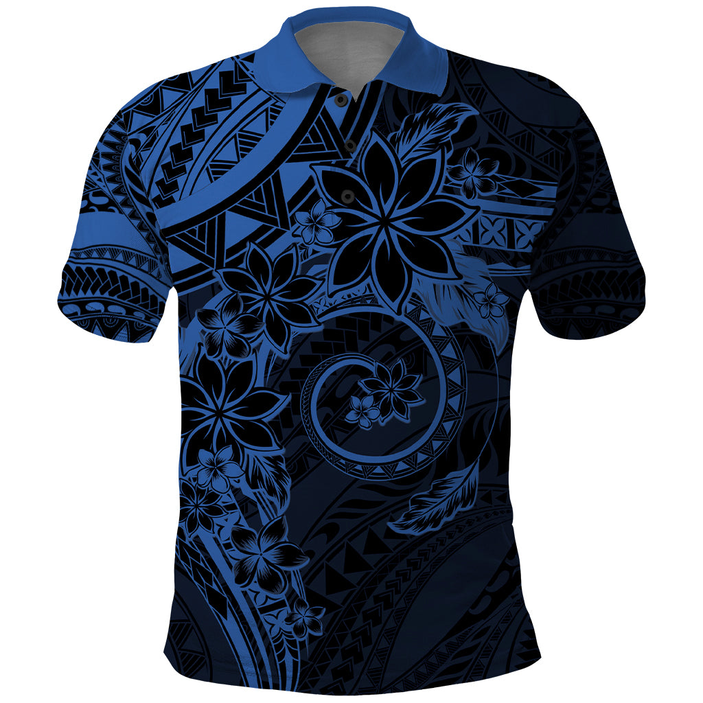 Polynesian Sunset Plumeria Polo Shirt Navy Polynesian Tattoo LT05 Navy - Polynesian Pride