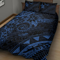 Polynesian Sunset Plumeria Quilt Bed Set Navy Polynesian Tattoo LT05 - Polynesian Pride