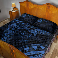 Polynesian Sunset Plumeria Quilt Bed Set Navy Polynesian Tattoo LT05 - Polynesian Pride
