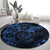 Polynesian Sunset Plumeria Round Carpet Navy Polynesian Tattoo