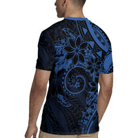 Polynesian Sunset Plumeria Rugby Jersey Navy Polynesian Tattoo LT05 - Polynesian Pride
