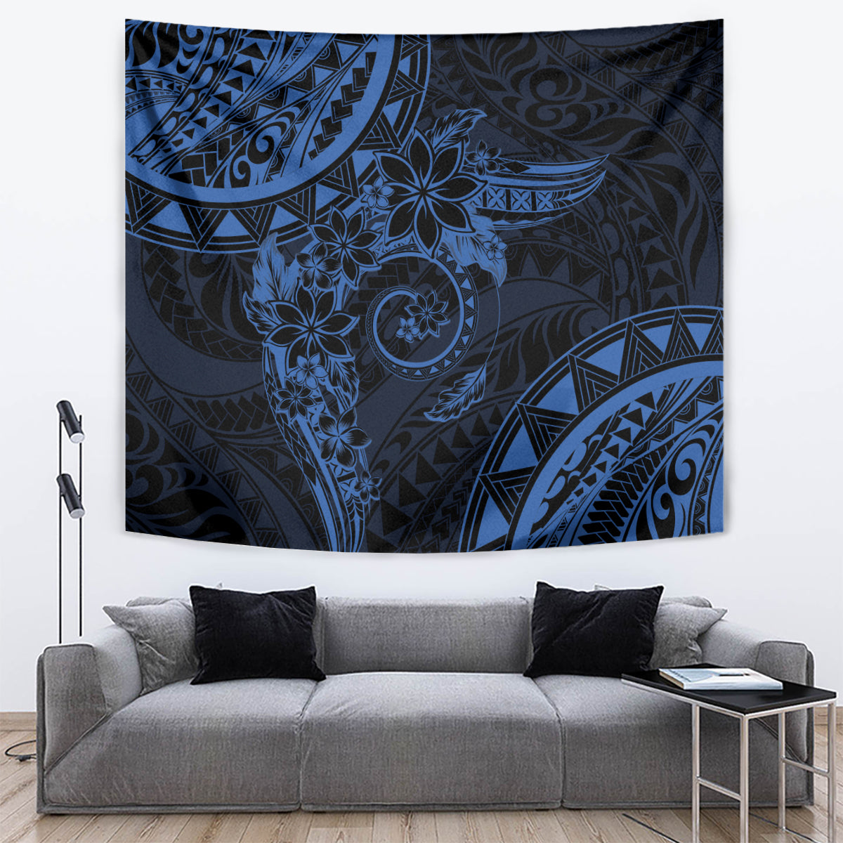 Polynesian Sunset Plumeria Tapestry Navy Polynesian Tattoo LT05 Navy - Polynesian Pride