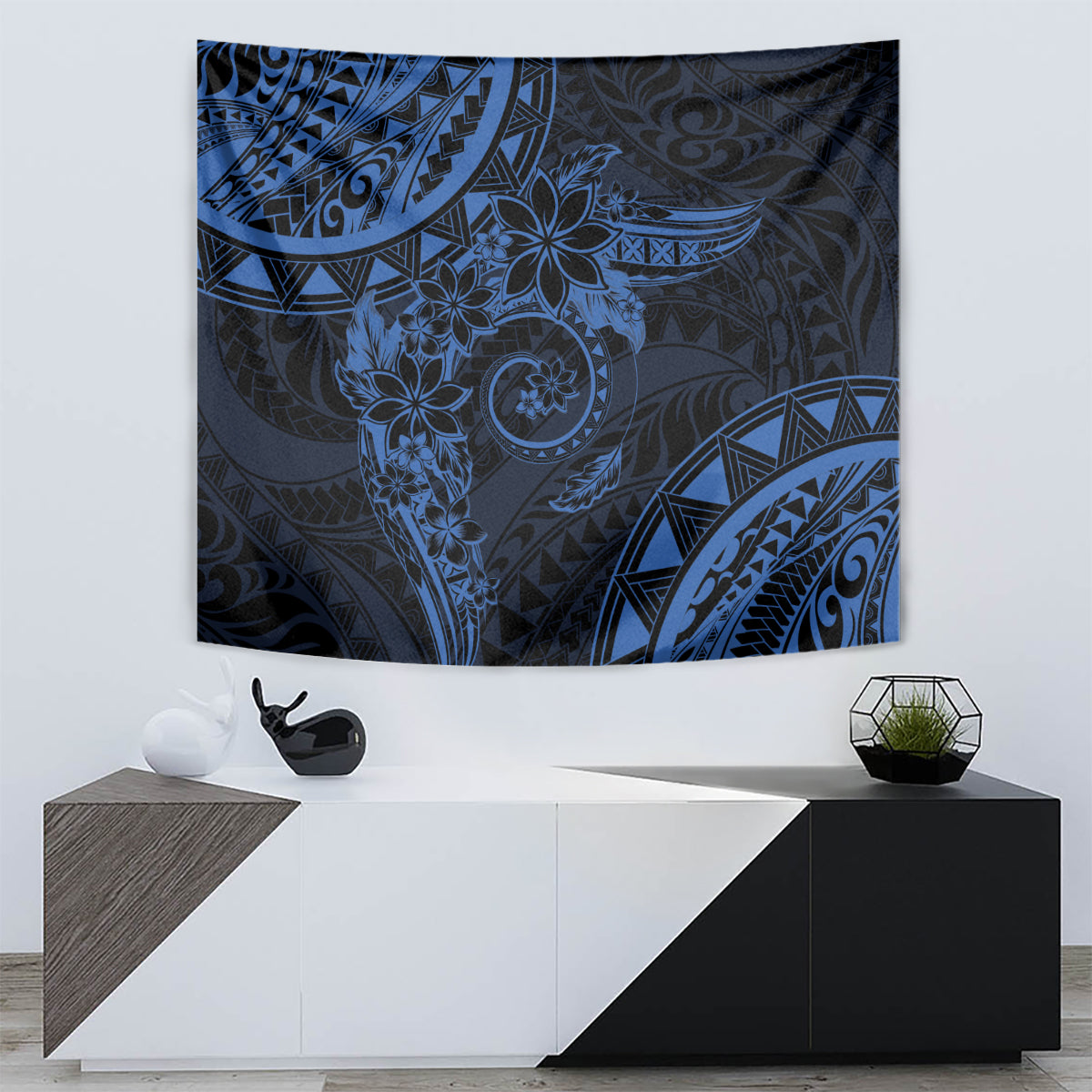 Polynesian Sunset Plumeria Tapestry Navy Polynesian Tattoo LT05 - Polynesian Pride