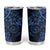 Navy Polynesian Pattern With Plumeria Flowers Tumbler Cup