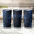 Navy Polynesian Pattern With Plumeria Flowers Tumbler Cup