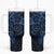 Navy Polynesian Pattern With Plumeria Flowers Tumbler With Handle