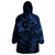 Polynesian Sunset Plumeria Wearable Blanket Hoodie Navy Polynesian Tattoo