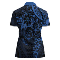 Polynesian Sunset Plumeria Women Polo Shirt Navy Polynesian Tattoo LT05 - Polynesian Pride