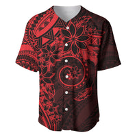 Polynesian Sunset Plumeria Baseball Jersey Red Polynesian Tattoo LT05 Red - Polynesian Pride